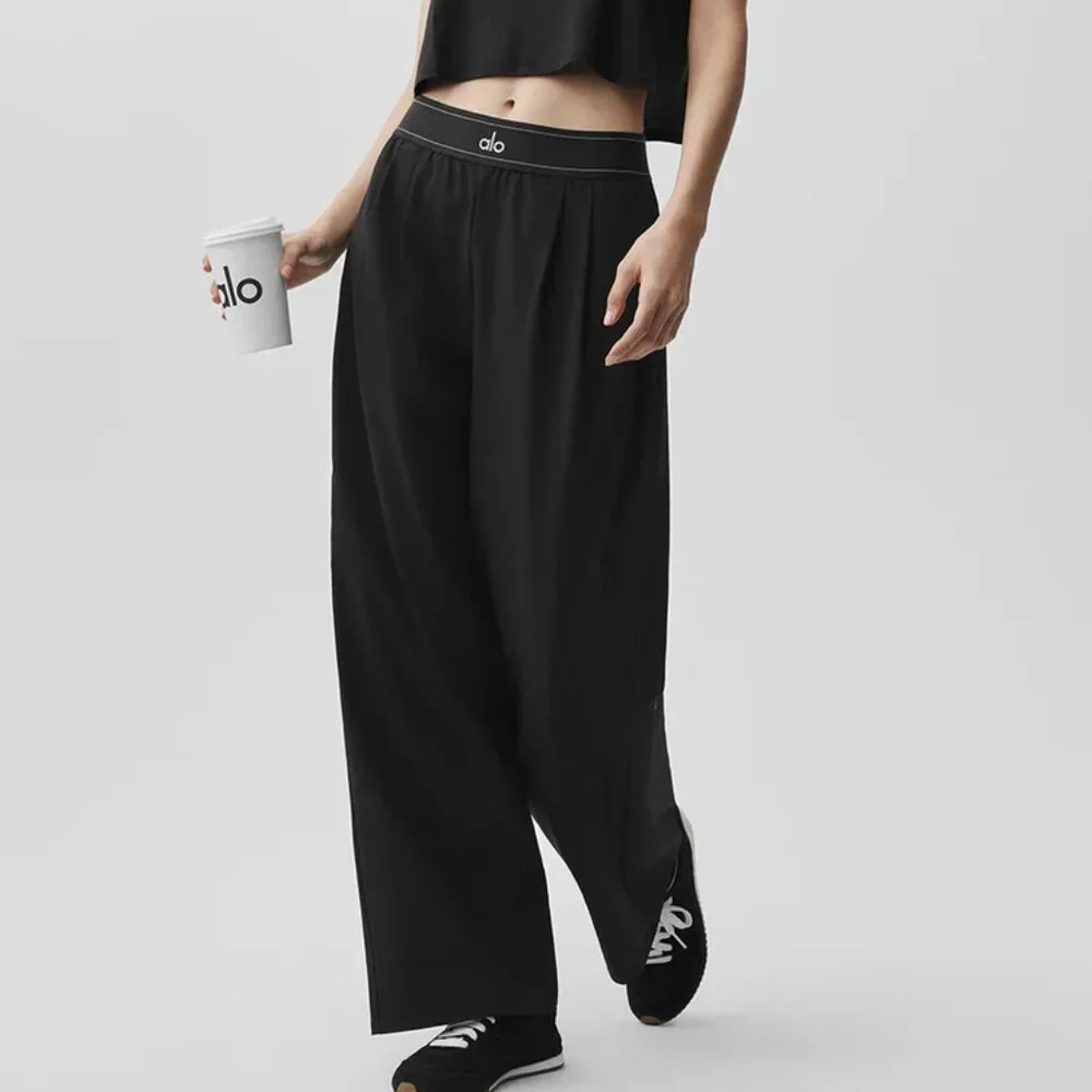 ALO Yoga Black Wide-Leg Trousers - Picture 7 of 8